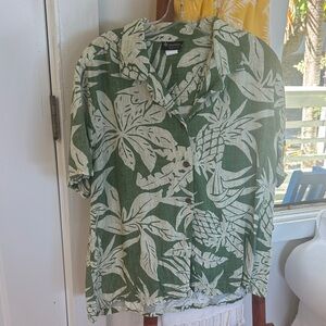 Puanani Green and White Tropical Shirt